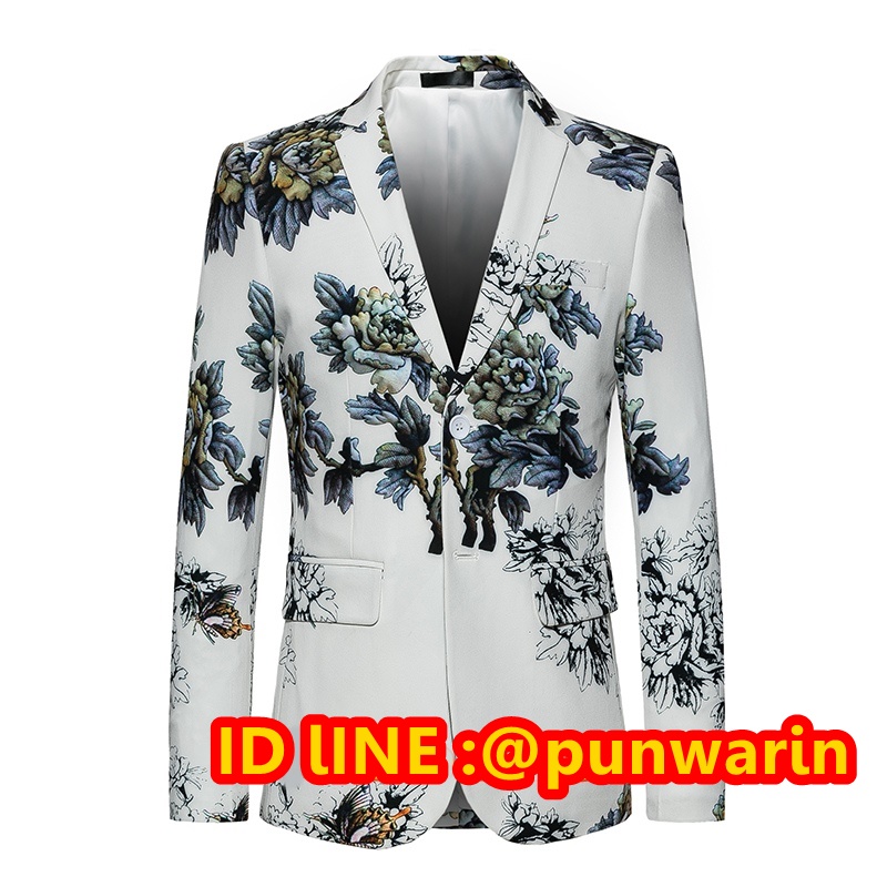 เสื้อสูทลำลองผู้ชายเสื้อสูทงานเลี้ยงพิมพ์ลายแบบตะวันตก JM6102011 ชิ้น