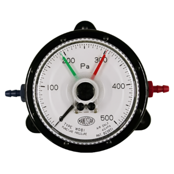 MANOSTAR รหัสสินค้า WO81FT5E เกจวัดความดันแตกต่างต่ำ,General-purpose micro-differential pressure gauge,pressure range:0～5kPa