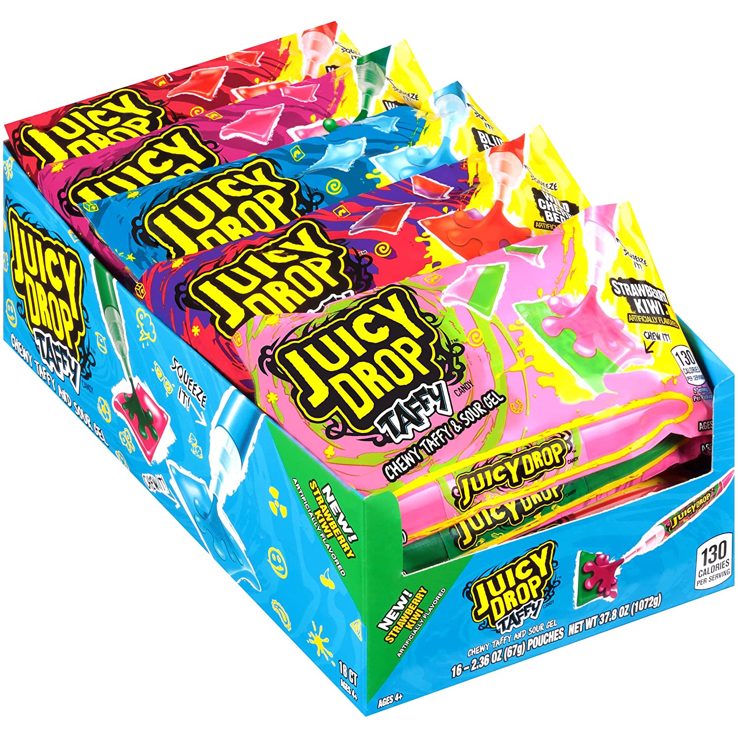 New กัมมี่ยอดฮิต นำเข้า🇺🇸 Juicy Drop Taffy Variety Pack เคี้ยวหนึบรสหวานพร้อมปากกาเจลเปรี้ยว 2.36 ออนซ์ ราคา 250 บาท/ซอง