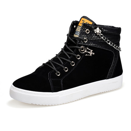 XV6003002 รองเท้าลำลอง HIP-HOP ส้นสูงบนบู๊ทมาตินแต่งสายโซ่ XV6003002 คู่
