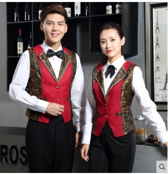 N6205007 ชุดพนักงานไนท์คลับ,Night wear,Tooling Bar Waiter,ชุดพนักงานบาร์,ชุดพนักงานโรงหนัง,ชุดพนักงานโรงละคร คาซิโน สีภาพ L-3XL N6205007 เสื้อกั๊กตัวเดียว