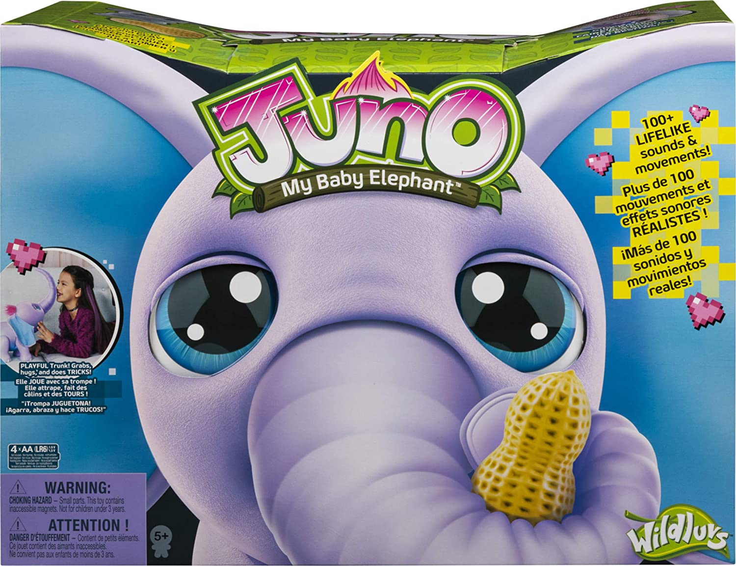 ช้างน้อยจูโน่ Juno My Baby Elephant พร้อมด้วยการเคลื่อนไหวแบบโต้ตอบและเสียงและการเคลื่อนไหวมากกว่า 150 แบบ