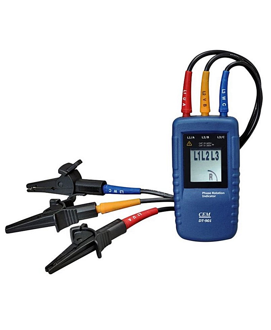 CEM รุ่นDT-901เครื่องตรวจวัดลำดับเฟส3Phase Rotation Indicator Tester Meter,40～690V AC CATIII 600V