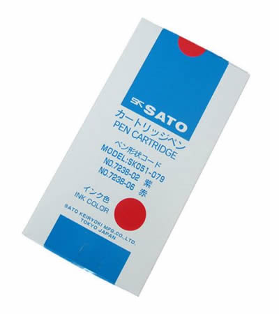 skSATO รหัส No.7238-06 ปากกาหมึกซึม(สีแดง)Cartridge Pen (Red),12-piece Set(Cat. No.7238-06)