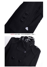 CW5709018 เสื้อโค้ท กันหนาว ผ้าขนสัตว์ คอปก อบอุ่นมาก แฟชั่นเกาหลี (พร้อมส่ง)ml ดำ M L CW5709018 ตัว