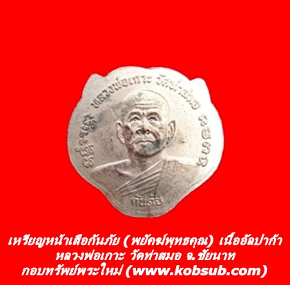 เหรียญหน้าเสือกันภัย (พยัคฆ์พุทธคุณ) เนื้ออัลปาก้า หลวงพ่อเกาะ วัดท่าสมอ