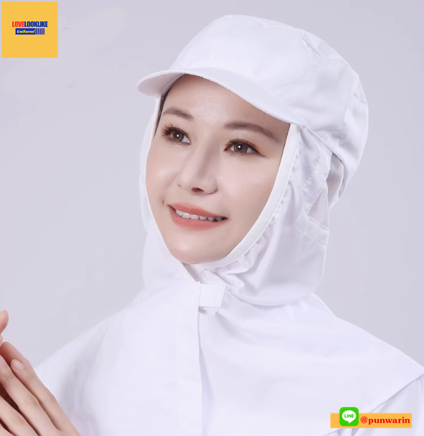 หมวกแก็ปไลน์ผลิต หมวกพนักงาน ระบายอากาศได้ดี หมวกพนักงานโรงงาน หมวกพนักงานห้องปฏิบัติการ สีภาพ ขนาดเดียว H6803015 ้
