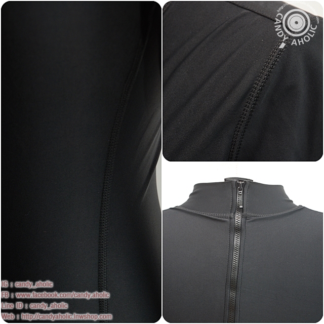 (freesize) ชุดว่ายน้ำแขนยาว วันพีช สีดำ คุณสมบัติกันแดดและUV ปกป้องผิว