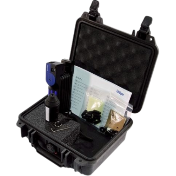 Dräger รหัส Accuro-4056443 ปั๊มวัดสำหรับหลอดวัดความเข้มข้นแก๊สบรรจุในกล่องพลาสติก, Detector tube pump kit: manual, duilt-in stroke counter/end-of-stroke indicator