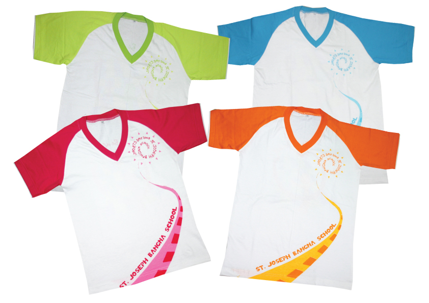 เสื้อกีฬาสีเนื้อ Cotton พื้นขาว