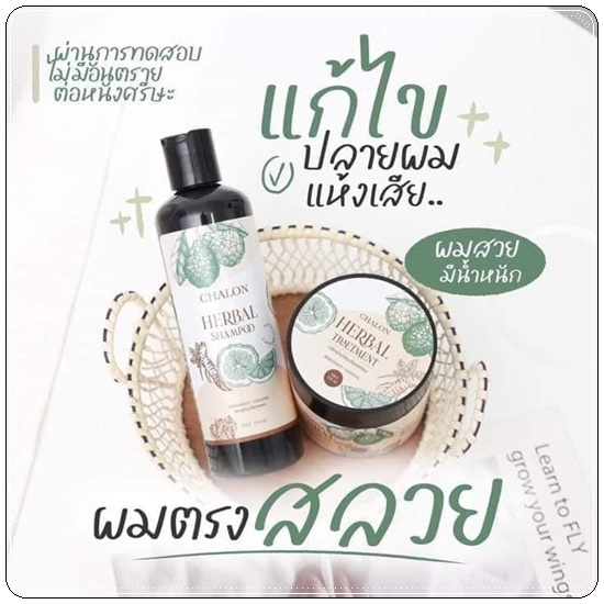 แชมพูมะกรูดชลอน Chalon Herbal Shampoo (แถมฟรี ทรีทเม้นชลอน)