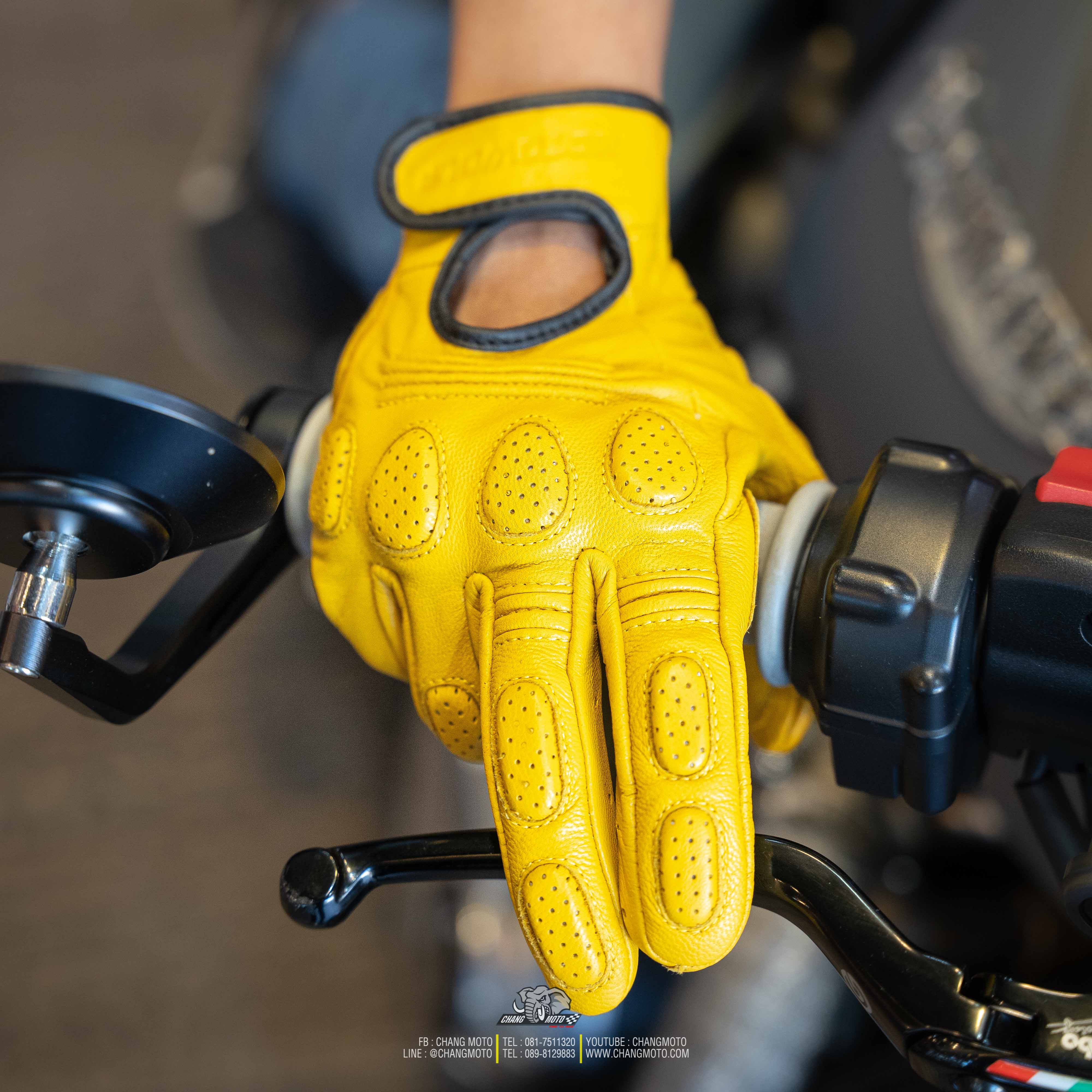 ถุงมือหนังแท้ Motowolf รุ่น MDL0311 พร้อมสไตล์คลาสสิค สำหรับขี่มอเตอร์ไซค์