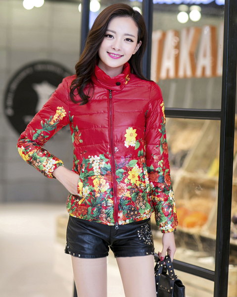 CW5909007 เสื้อโค้ทผู้หญิงหวานพิมพ์ลายดอกไม้หวานเกาหลี(พรีออเดอร์) รอ 3 อาทิตย์หลังโอนเงิน CW5909007 ตัว