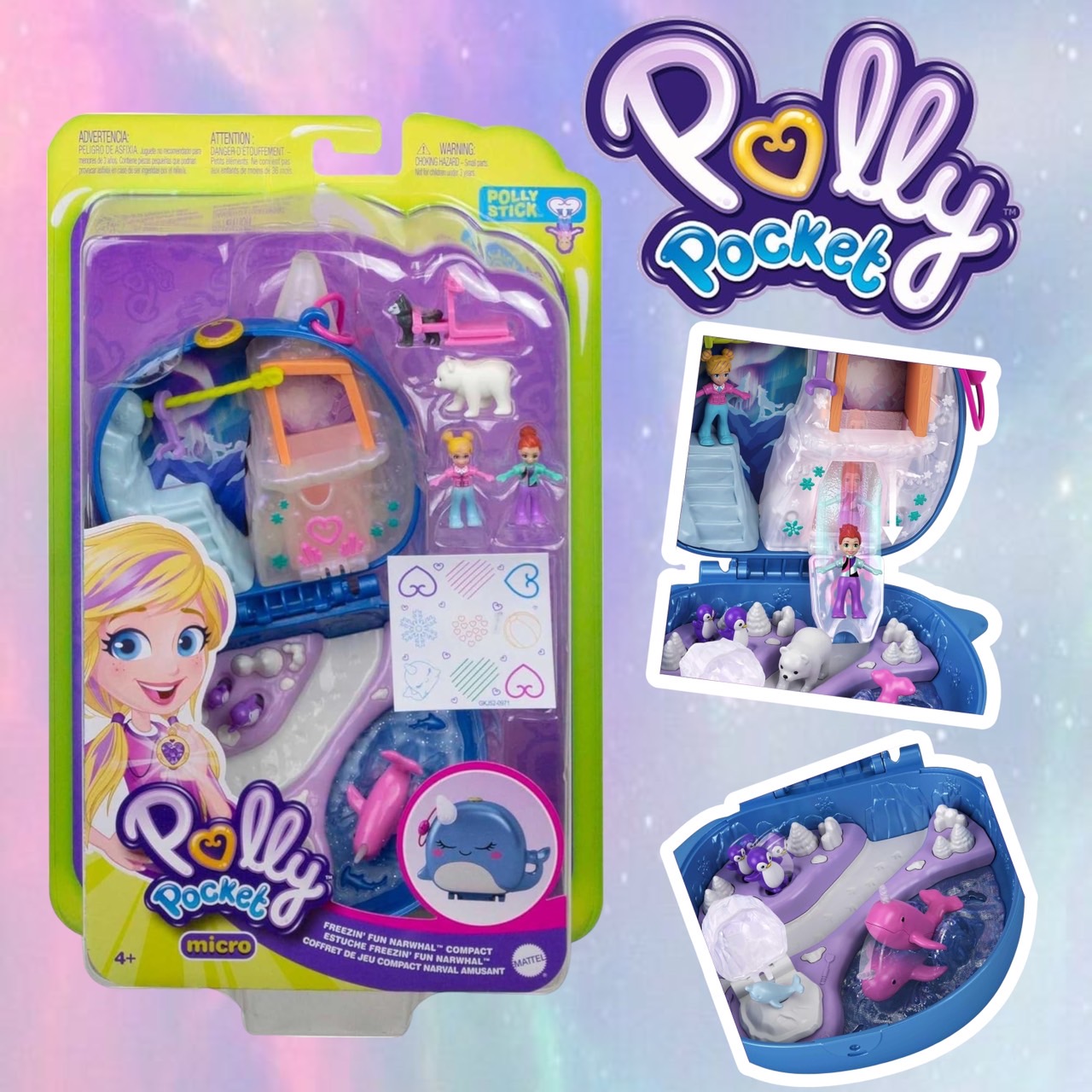 โชว์วาฬPolly Pocket Playset ,Travel Toy with 2 Micro Dolls & Pet Accessories ราคา 1,190 บาท