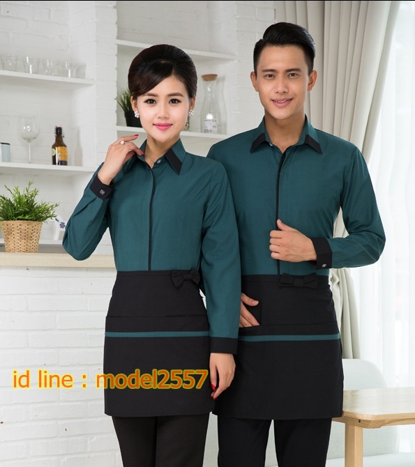 F6106008 เสื้อพนักงานต้อนรับ เสื้อพนักงานเสริฟเสื้อพนักงานโรงแรม เสื้อพนักงานร้านอาหาร เสื้อพนักงานร้านกาแฟ เสื้อพนักงานซุปเปอร์มาร์เก็ต เขียว แดง ดำ L,XL,XXL,3XL F6106008 ตัว