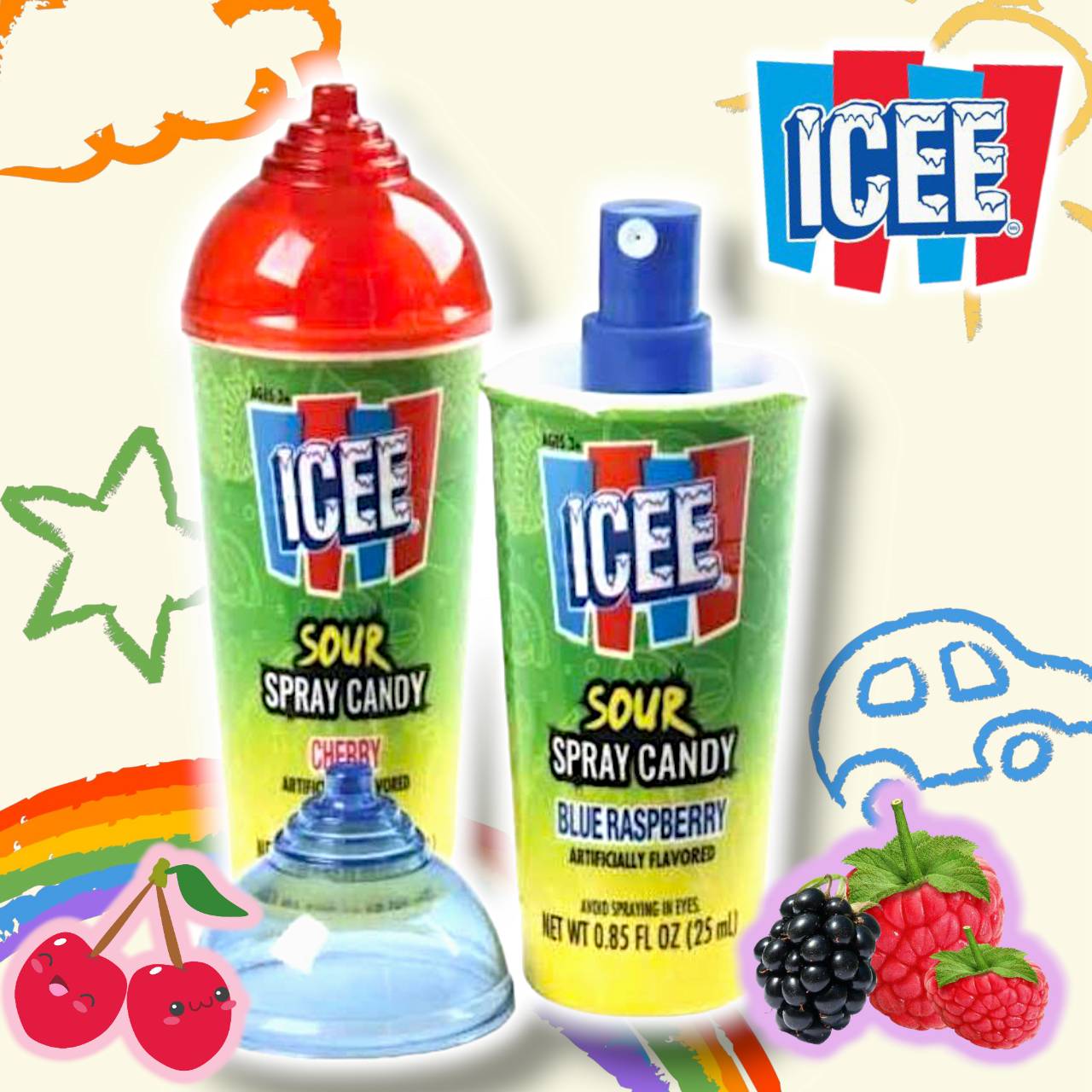 นำเข้า USA ลูกอมสเปรย์ Icee Sour 🍭🍬