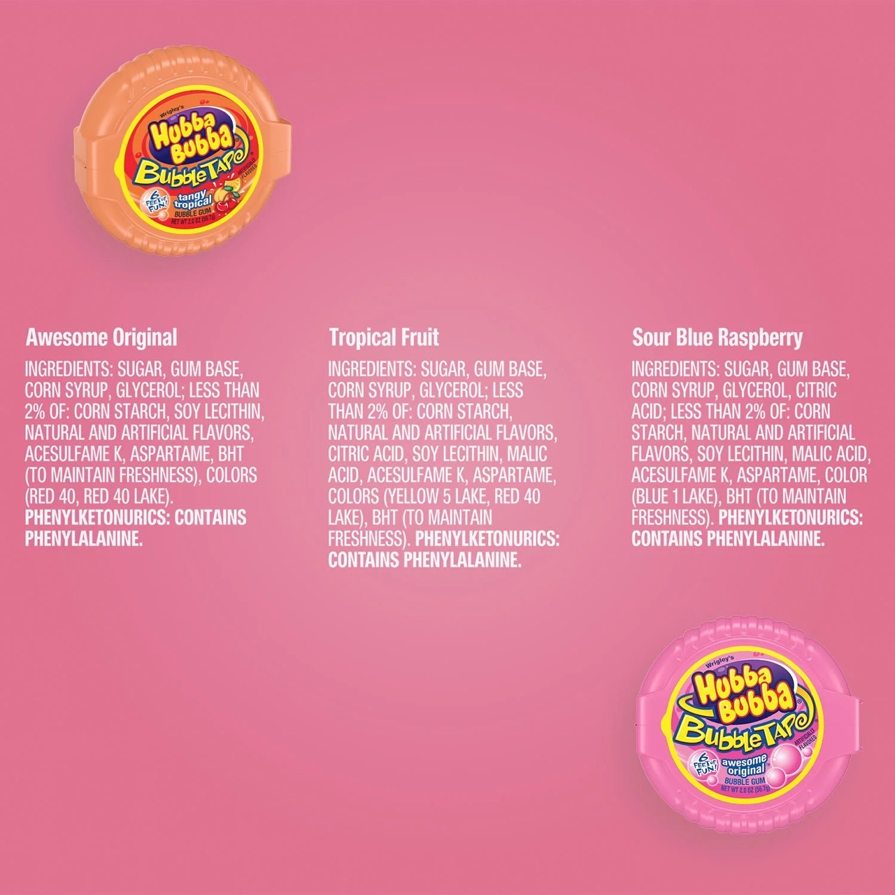 NEWเคี้ยวสนุกเคี้ยวเพลิน🫧 ร้านนำเข้าเองจาก🇺🇸 Hubba Bubba Bubble Tape หมากฝรั่งตลับเทป 3 รสชาติแบ่งขายของแท้ 100% ราคา 150 บาท/ชิ้น