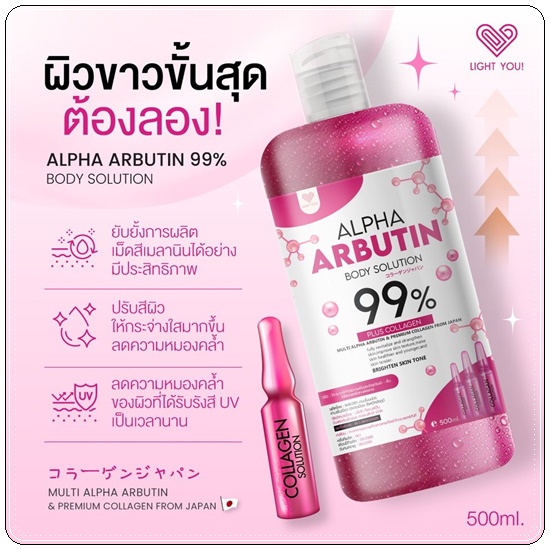 ไลท์ยู อัลฟ่าอาร์บูตินบอดี้โซลูชั่น Alpha Arbutin Body Solution