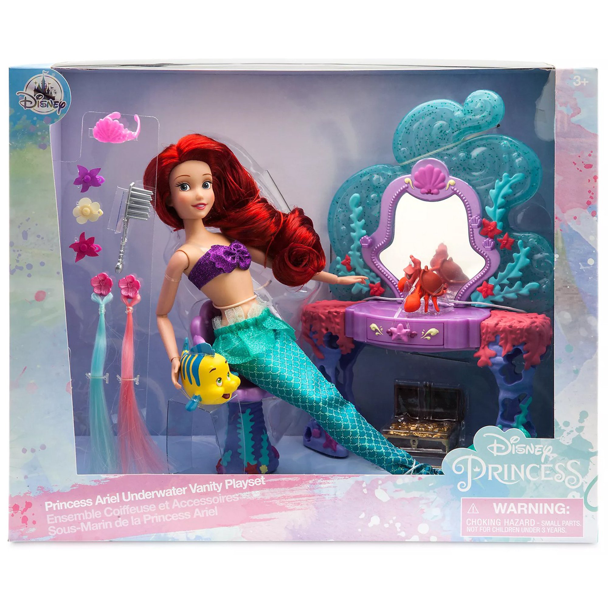 เซ็ทตุ๊กตาแอเรียล Disney Princess The Little Mermaid Princess Ariel Underwater Vanity Doll Playset 1890.- บาท