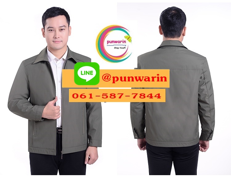 เสื้อแจ็กเก็ตฟอร์มคอปกผู้ชาย (พรีออเดอร์) รอสินค้า 3 อาทิตย์หลังโอน เทา ดำ กรมท่า L-5XL J6401001 ตัว