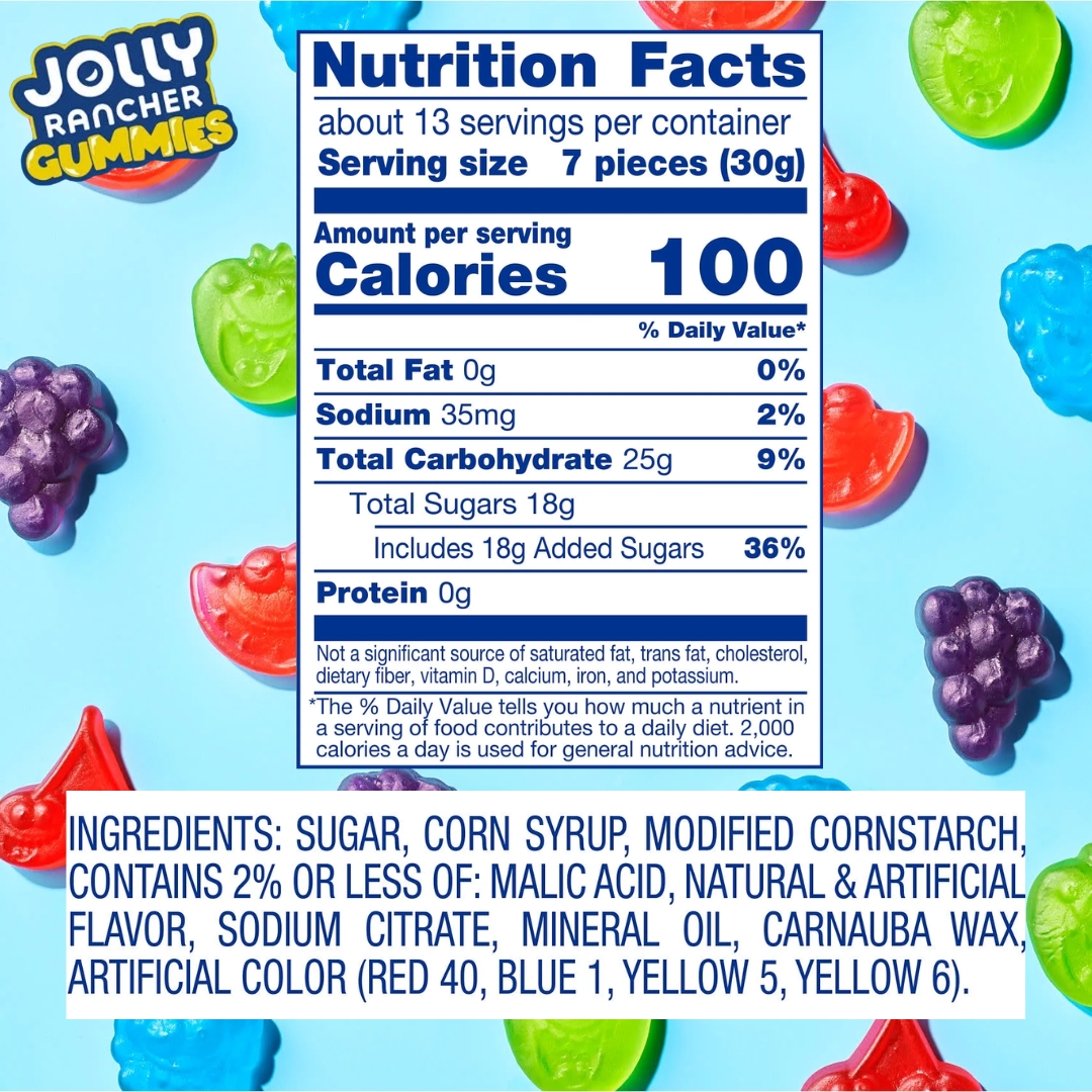 นำเข้า 🇺🇸 เยลลี่หยุดเคี้ยวไม่ได้! Jolly Rancher Gummies Assorted Fruit ถุงใหญ่ 14 ออนซ์ เคี้ยวหนึบครบ 5 รสชาติ ราคา 490 บาท มีค่าส่ง 60 บาทนะคะ