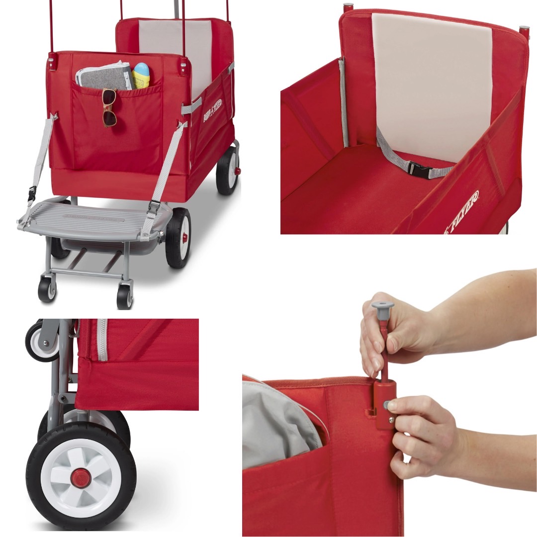 ใหม่ล่าสุด✨ รถลากนำเข้าเองจาก🇺🇸 ของแท้ 💯 Radio Flyer 3-in-1 EZ Fold Wagon; Red Folding Wagon with Canopy; Collapsible Wagon for Kids - รถลาก วากอน 3 in 1 สำหรับเด็ก มาพร้อมหลังคา สีแดง ราคา 8990 บาท