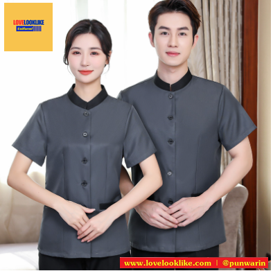 เสื้อพนักงานต้อนรับเสื้อเบลล์ เสื้อพนักงานทำความสะอาด เสื้อแม่บ้าน เสื้อพ่อบ้าน น้ำตาล เทาอ่อน เทาเข้ม L-6XL D6706001 ตัว