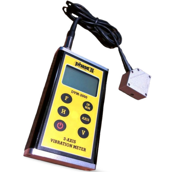 Phase-II รุ่นDVM-2000เครื่องวัดความสั่นสะเทือน,3-D Vibration Meter
