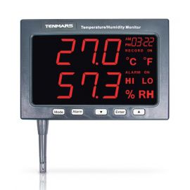 Tenmars รุ่นTM-185Pเครื่องวัดอุณหภูมิและความชื้นแบบดิจิตอลขนาดใหญ่พร้อมนาฬิกาแจ้งเตือนLarge Digital Temperature / Humidity Monitor with Alarm TM-185P