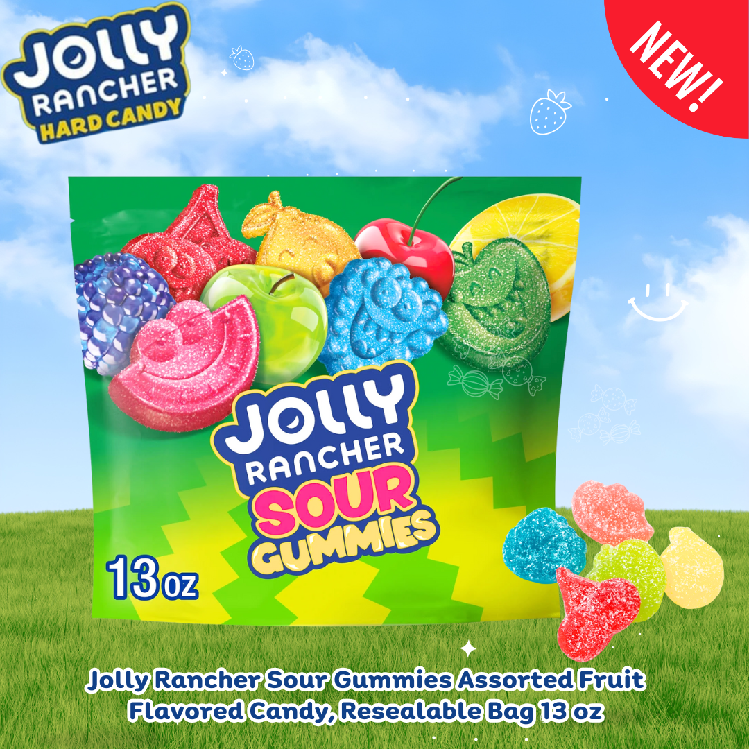 นำเข้า 🇺🇸 ✨เคี้ยวสนุกทุกคำJolly Rancher Sour Gummies กัมมี่ผลไม้รวมรสเปรี้ยวสุดจี๊ด ขนาด 13 oz ราคา 560 บาท