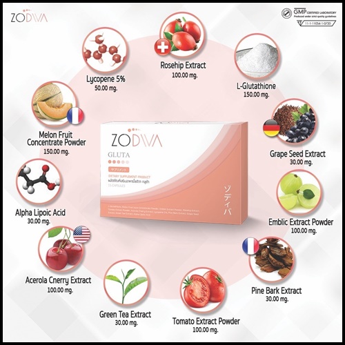 โซดิว่า กลูต้า Zodiva Gluta โปรส่งฟรี