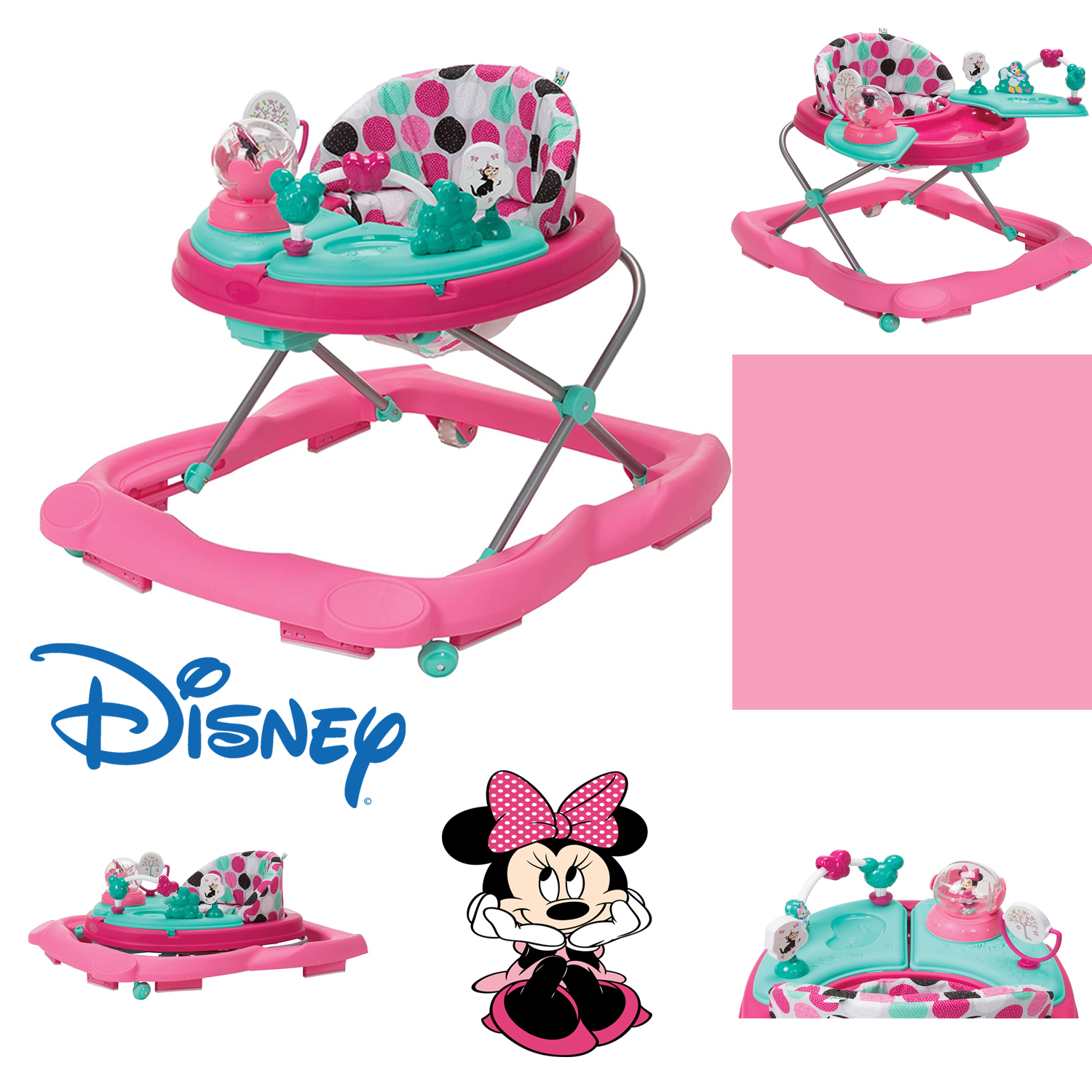 พร้อมส่งค่ะ !! ใหม่ล่าสุด รถหัดเดิน Disney Ready Set Music and Lights Walker, Minnie Mouse Dottie ราคา 4,290 บาท