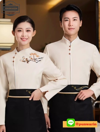 เสื้อพนักงานร้านอาหารญี่ปุ่น เกาหลี เสื้อกิโมโน ร้านอาหารญี่ปุ่นเกาหลีจีน ขาว ครีม เขียว L-4XL CA6701002 เสื้อ+เปื้อน