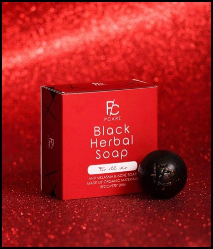 สบู่ดำ รักษาสิว Black Herbal Soap by Pcare Skincare