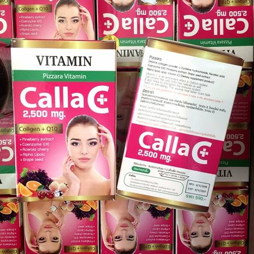 คอลล่าซีพลัส พิซซาร่า (วิตามินซี คอลลาเจน Pizzara Calla C Plus 2,500 mg.)
