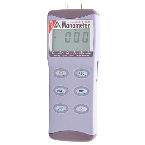 AZ Instrument รุ่น8215เครื่องวัดความดันของลมแบบดิจิตัลPortable Digital Manometer,Meas.range:0～15psi,Max Presure:30psi.