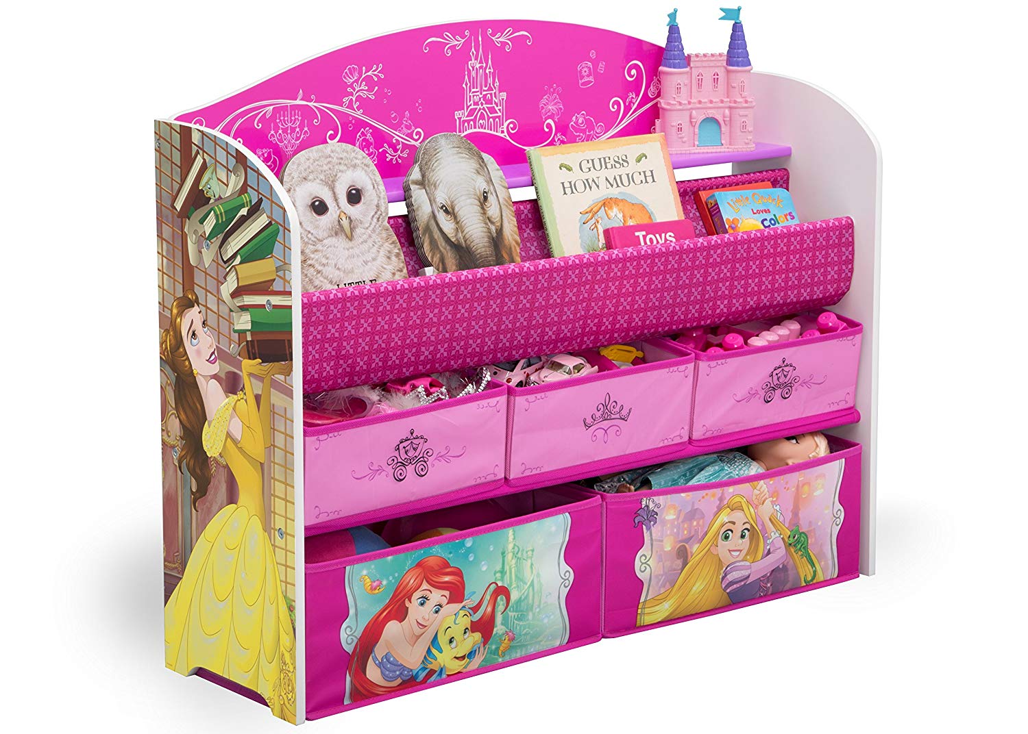 Delta Children Disney Princess Deluxe Book & Toy Organizer (แบบใหม่ล่าสุด) ชั้นเก็บของ ชั้นวางหนังสือ ไซส์ใหญ่