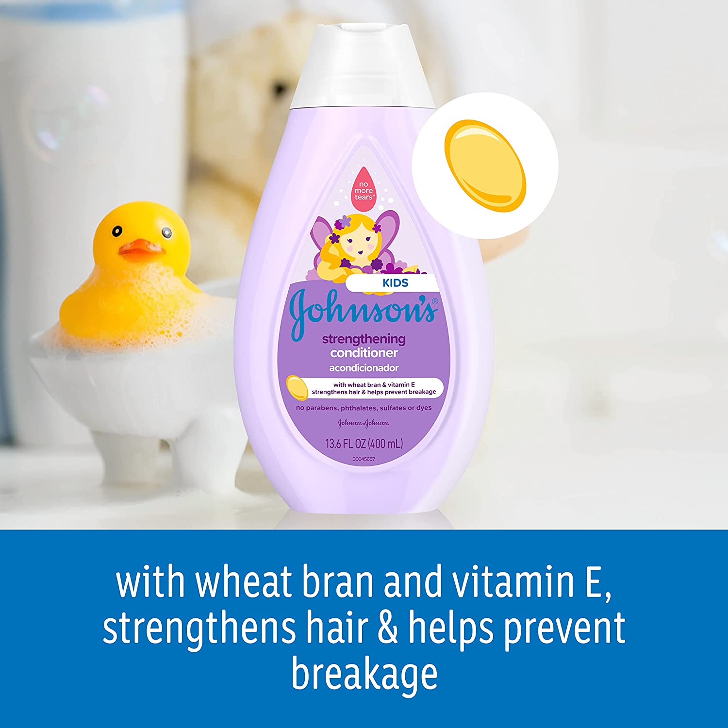 ครีมนวดผม Johnson's Strengthening Tear-Free Kids' Conditioner 13.6 fl. oz (400 ml) ราคา 450 บาท