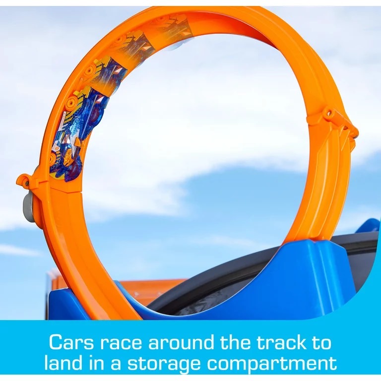 นำเข้า🇺🇸 ใหม่ รถแข่งแบตเตอรี่เด็ก2ที่นั่ง มาพร้อมกับของเล่นและออฟชั่นในรถ 12V Power Wheels Hot Wheels Racer Battery-Powered Ride-On and Vehicle Playset with 5 Toy Cars ราคา 18,900 บาท