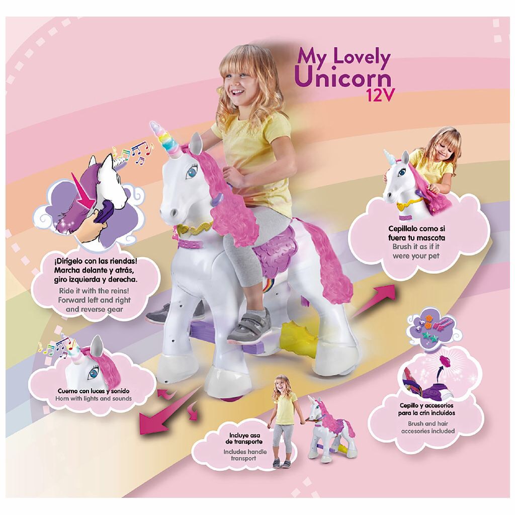 พร้อมส่งค่ะ ! ม้ายูนิคอร์นมีไฟและเสียงสมจริง Feber My Lovely Ride On Unicorn ราคา 13,000 บาท