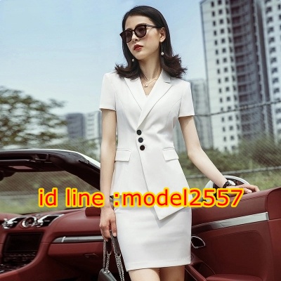 UP6112001 ชุดสูทสีขาวดำ สาวทำงานเกาหลีงานพรีเมี่ยม ขาว ดำ S-4XL UP6112001 ตัว