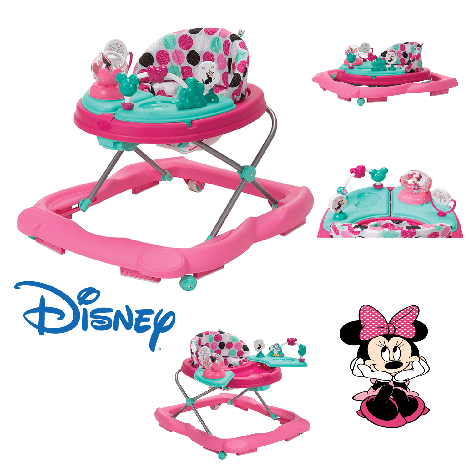 พร้อมส่งค่ะ !! ใหม่ล่าสุด รถหัดเดิน Disney Ready Set Music and Lights Walker, Minnie Mouse Dottie ราคา 4,290 บาท