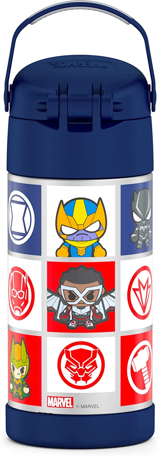 THERMOS FUNTAINER 12 Ounce Stainless Steel Vacuum Insulated Kids Straw Bottle, Avengers ราคา 950 - บาท