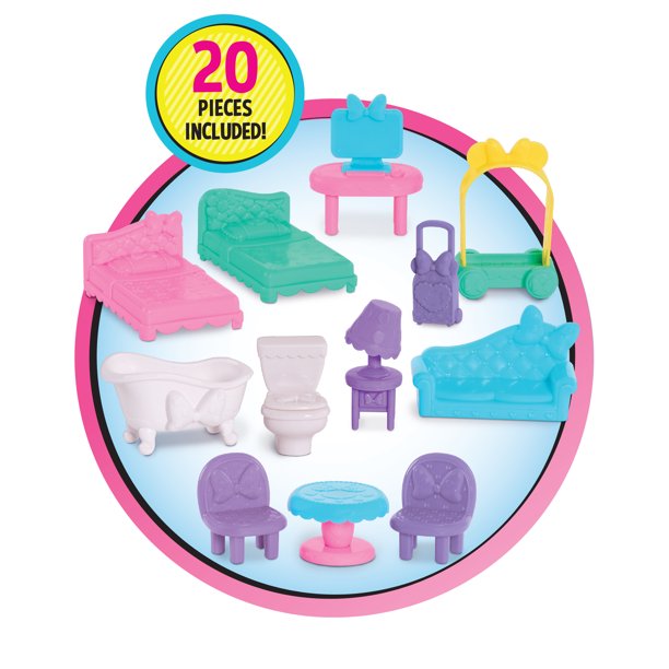 บ้านตุ๊กตา Minnie Mouse Bow-Tel Hotel ชุดของเล่น 2 ด้านมีไฟ มีเสียง และลิฟต์ 20 ชิ้น "ลิขสิทธิ์แท้" ราคา 4,120 - บาท