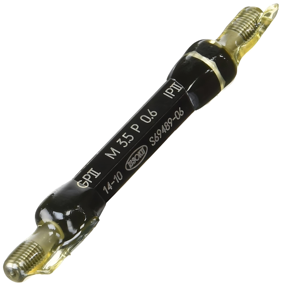 Issoku รหัสสินค้า M3.5P0.6-GPIP2 เกจวัดเกลียวในสำหรับวัดงานประกันคุณภาพมาตรฐานญี่ปุ่น,Thread plug gauge,taperlock type,M3.5x0.6-GPIP2,(JIS Class-2 for Inspection,metric coarse type),Go/NoGo set