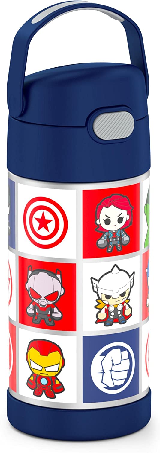 THERMOS FUNTAINER 12 Ounce Stainless Steel Vacuum Insulated Kids Straw Bottle, Avengers ราคา 950 - บาท