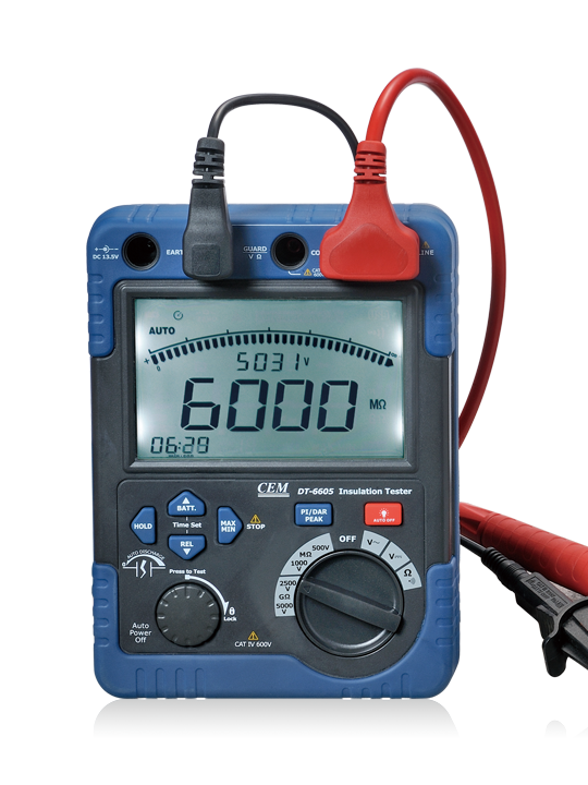 CEM รุ่นDT-6605เครื่องวัดความต้านทานDigital Insulation Tester Meg/Giga Ohm Meter,Insulation test range:0.1～60GΩ