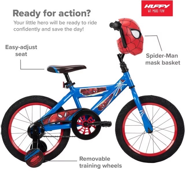 นำเข้า🇺🇸 จักรยานเด็กสไปเดอร์แมน 16" สำหรับเด็ก4-6ปี Marvel Spider-Man Bike for Boys' by Huffy ราคา 5,990 บาท