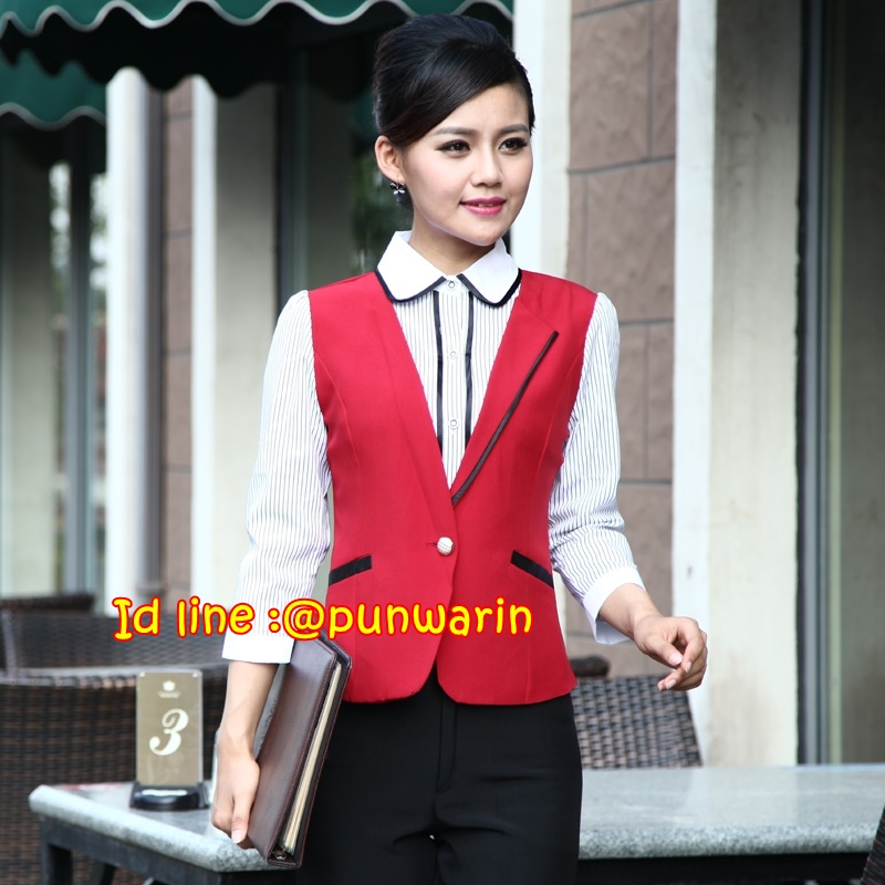 ชุดพนักงานไนท์คลับเสื้อกั๊กในตัวร้านอาหาร KTV ,Night wear,Tooling Bar Waiter,ชุดพนักงานบาร์,ชุดพนักงานโรงหนัง,ชุดพนักงานโรงละคร คาซิโน สีภาพ M-3XL K6707002 เสื้อเย็บติดเสื้อกั๊ก