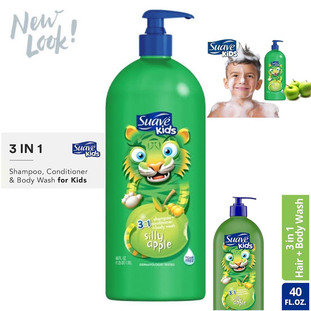 Suave Kids Apple 3in1 Shampoo + Conditioner + Bodywash - 40 fl oz
